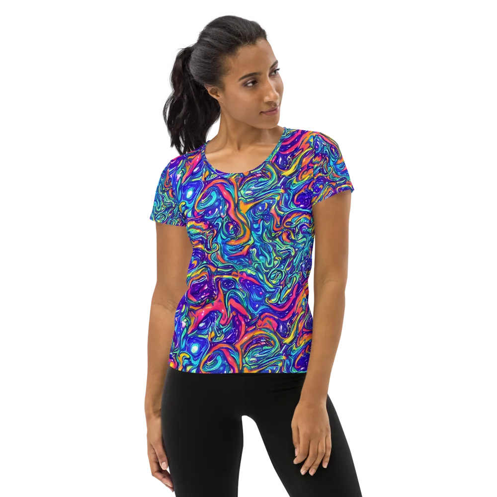 Plasma Paisley on Women's Athletic T-Shirt — Front