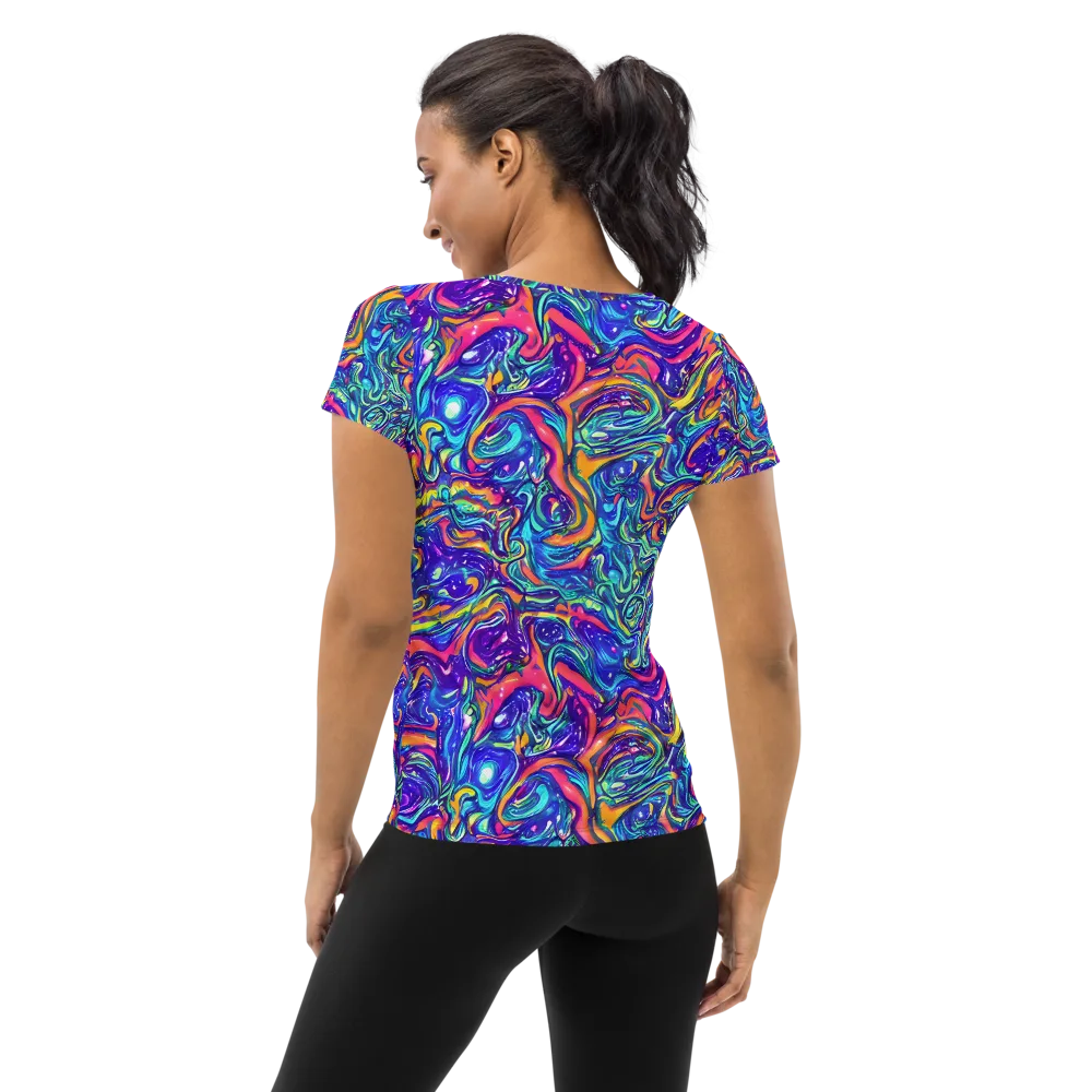 Plasma Paisley on Women's Athletic T-Shirt — Back