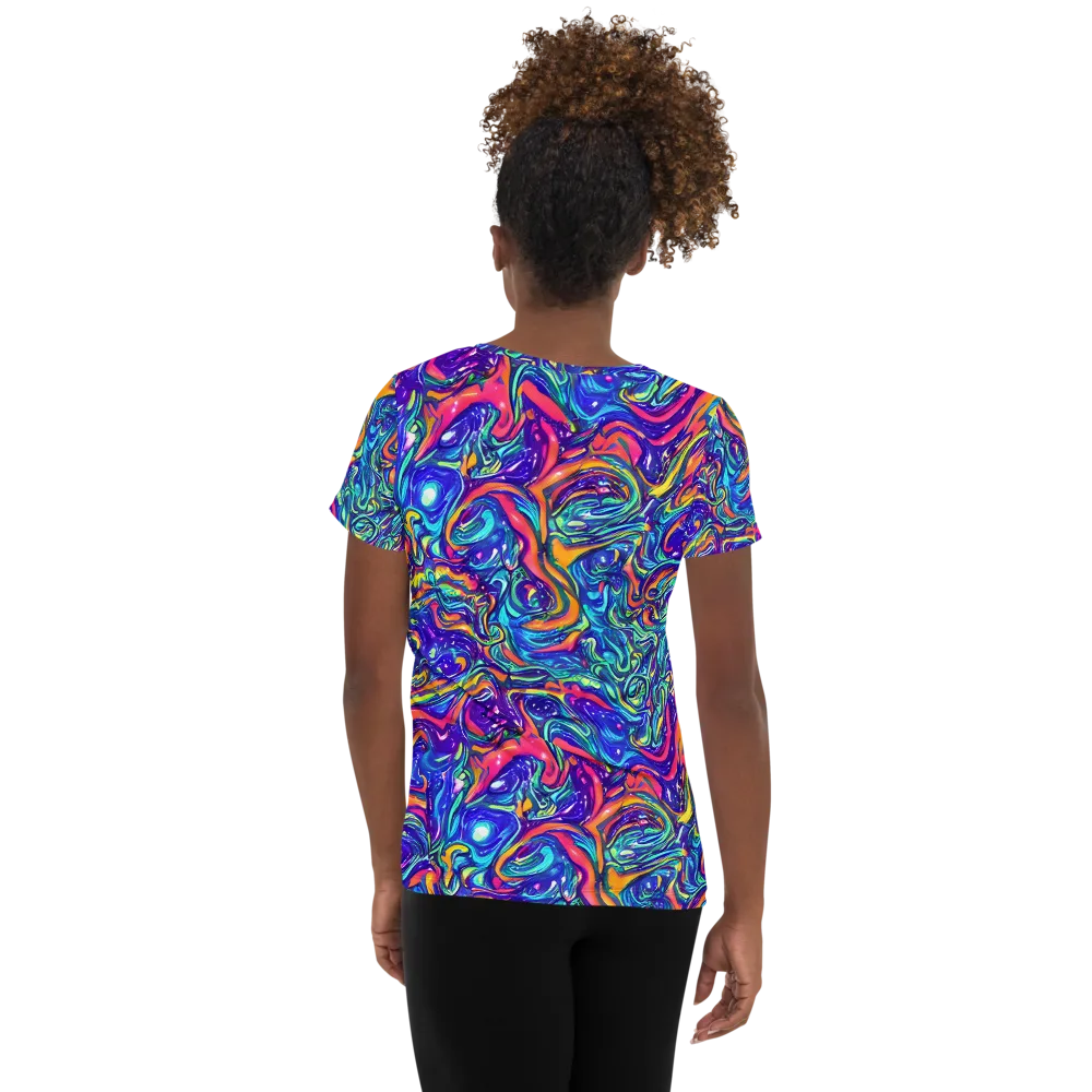 Plasma Paisley on Women's Athletic T-Shirt — Back