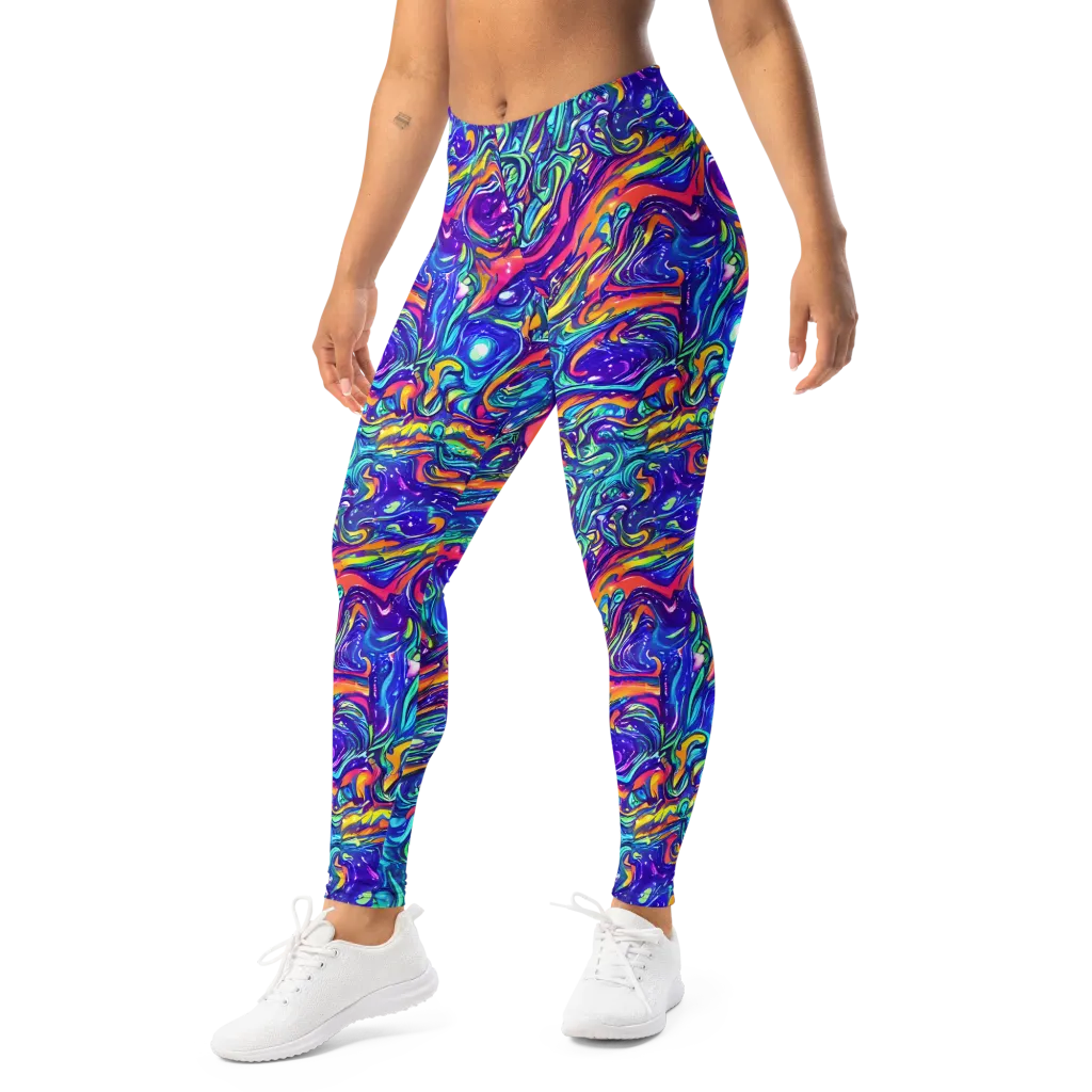 Plasma Paisley on Leggings — Left Front