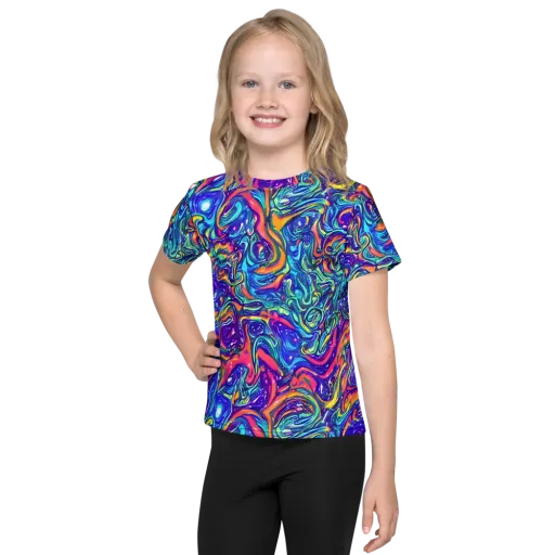 Plasma Paisley on a Kids Crew Neck T-Shirt
