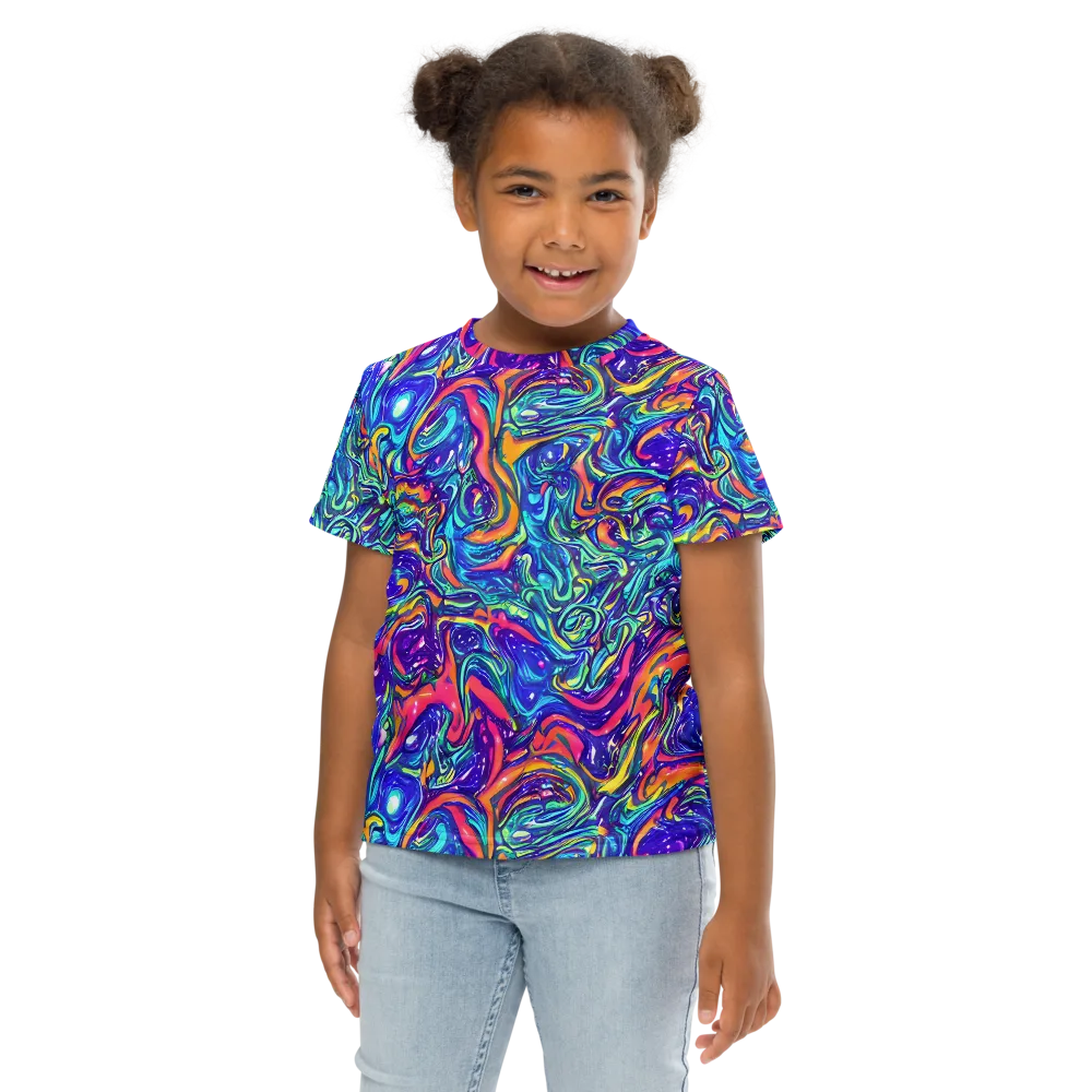 Plasma Paisley on Kids Crew Neck T-Shirt — Front