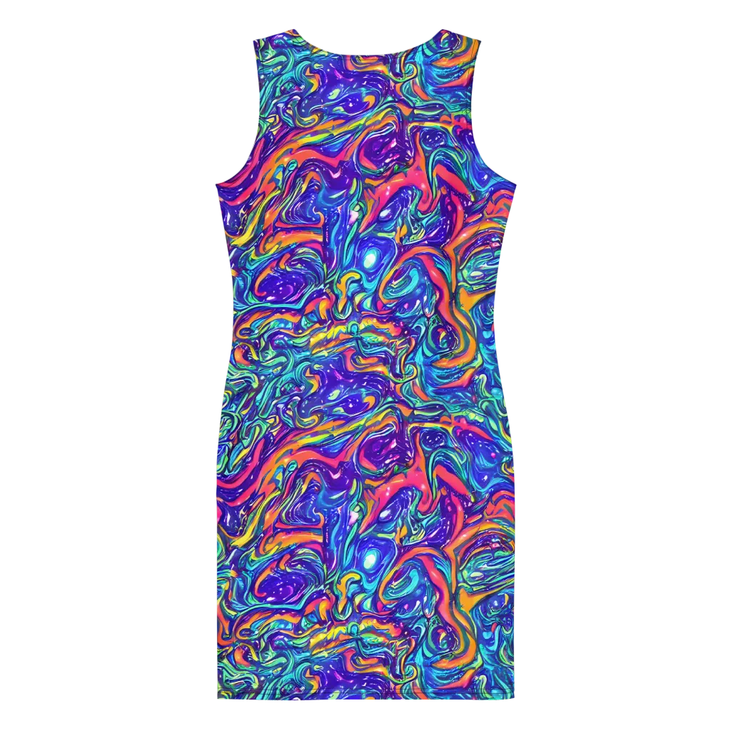 Plasma Paisley on Bodycon Dress — Back