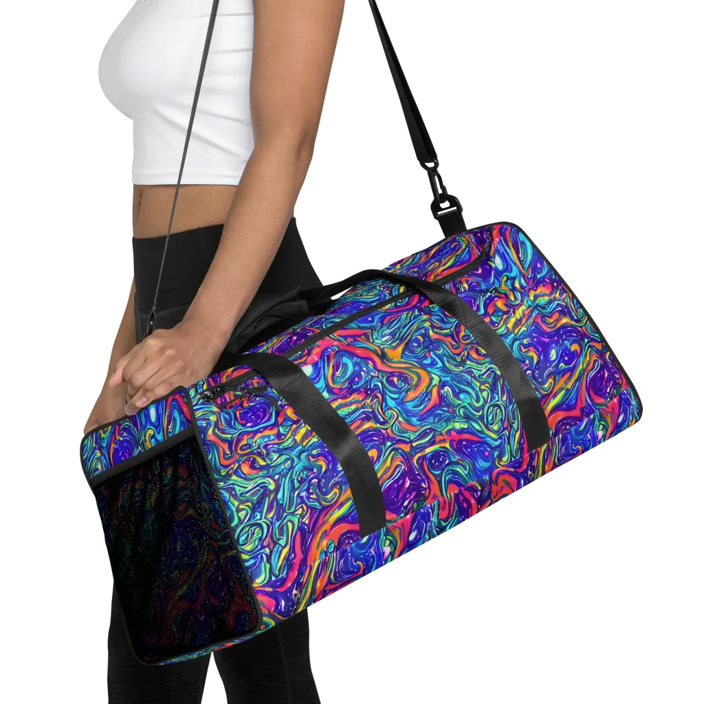 Plasma Paisley on Duffle Bag — Front