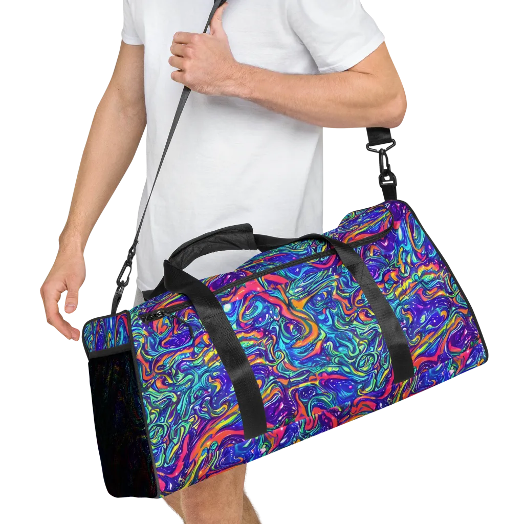 Plasma Paisley on Duffle Bag — Right Front