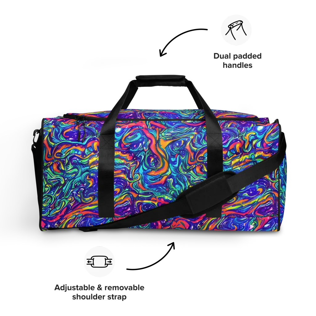 Plasma Paisley on Duffle Bag — Front