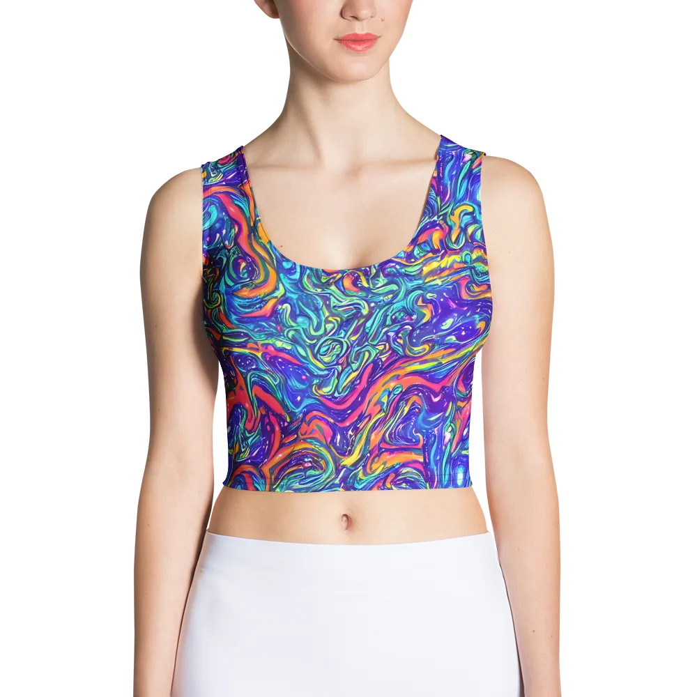 Plasma Paisley on Crop Top — Front