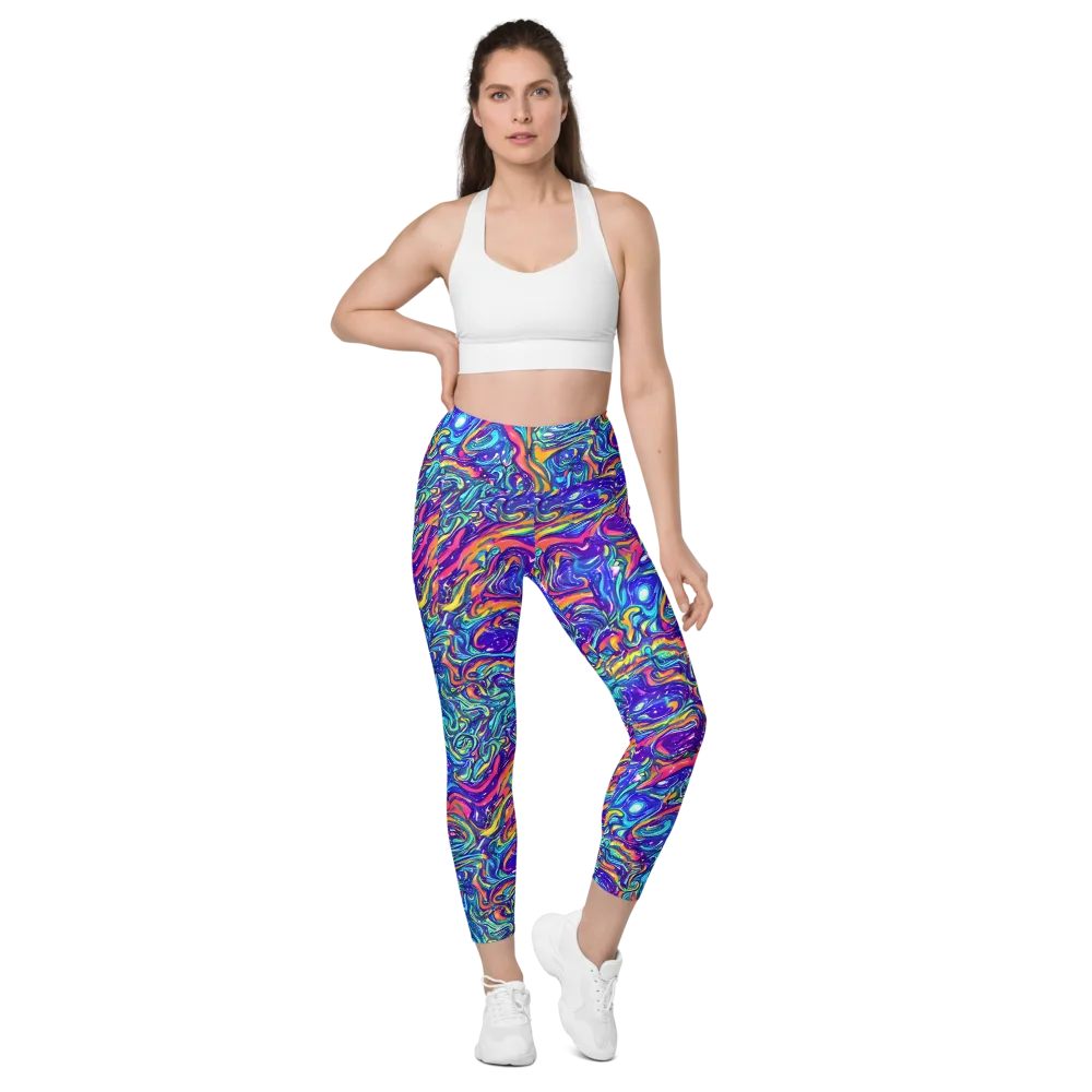 Plasma Paisley on Leggings with Pockets — Front
