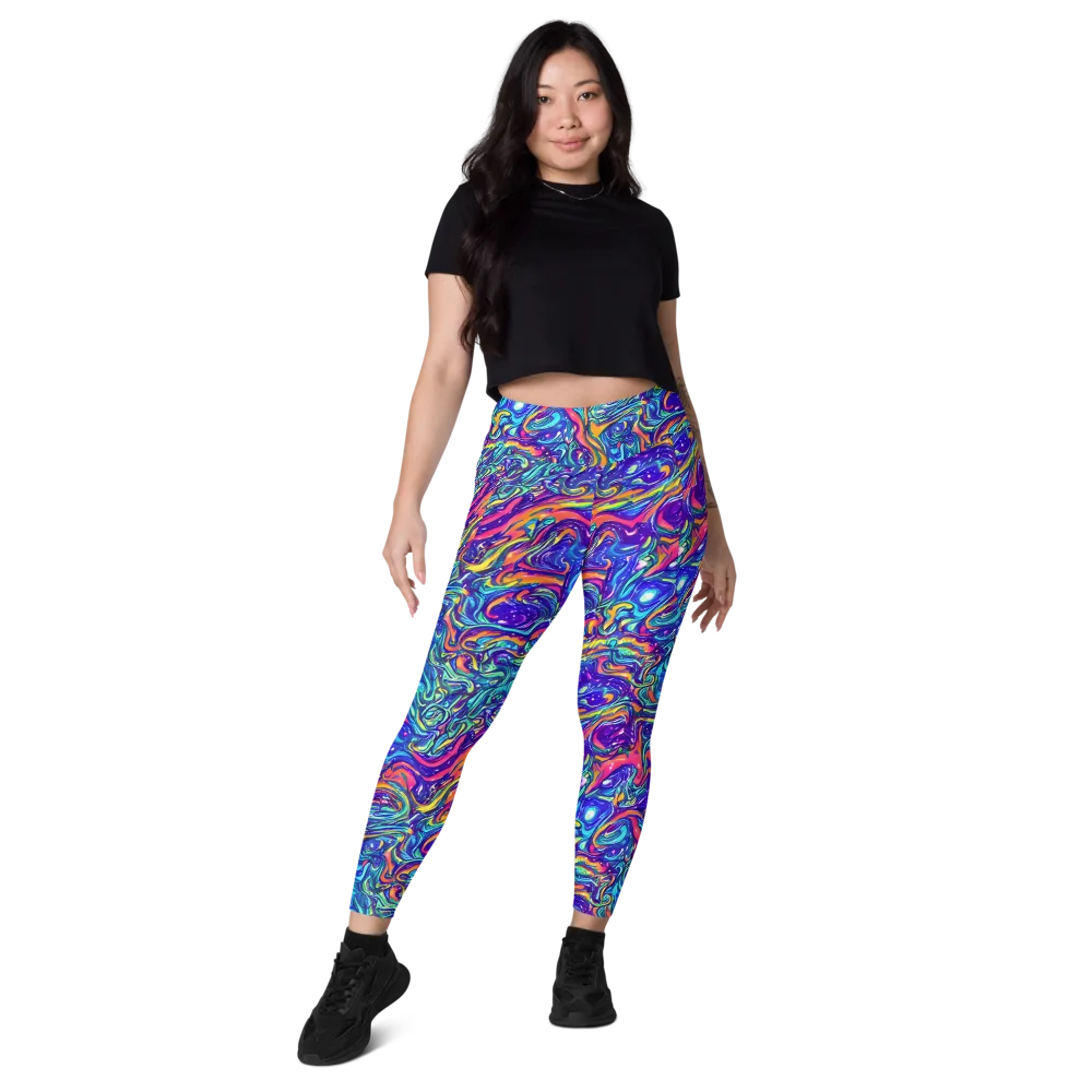 Plasma Paisley on Leggings with Pockets — Front