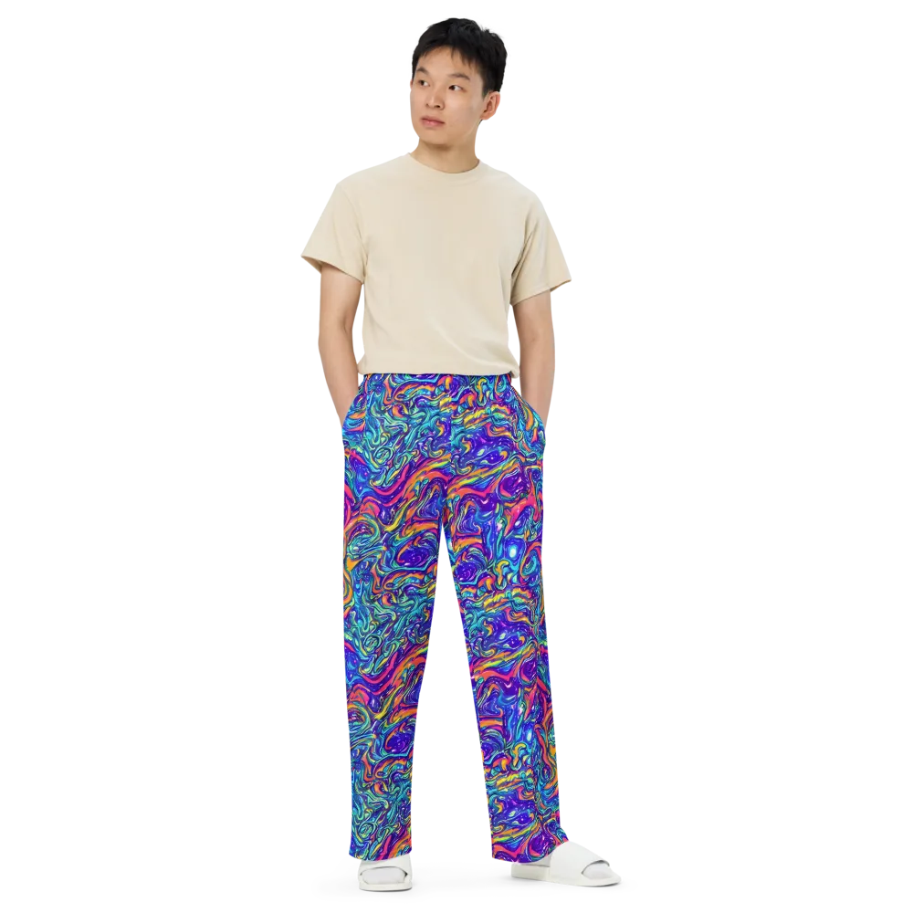 Plasma Paisley on Wide-Leg Pants — Front
