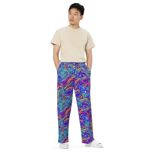 Plasma Paisley on a Wide-Leg Pants