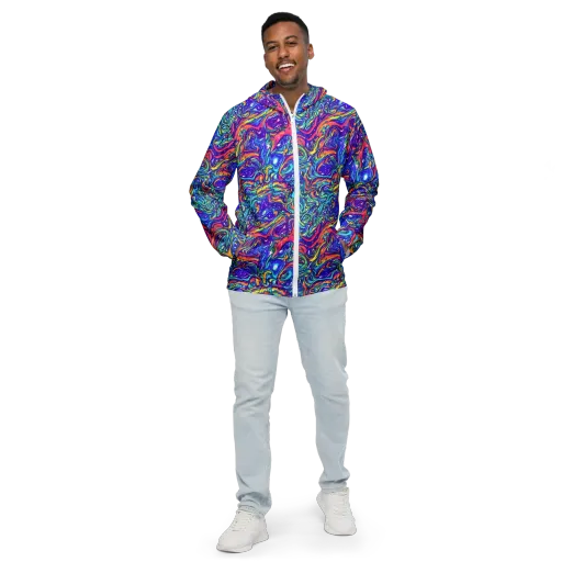 Plasma Paisley on a Men's Windbreaker