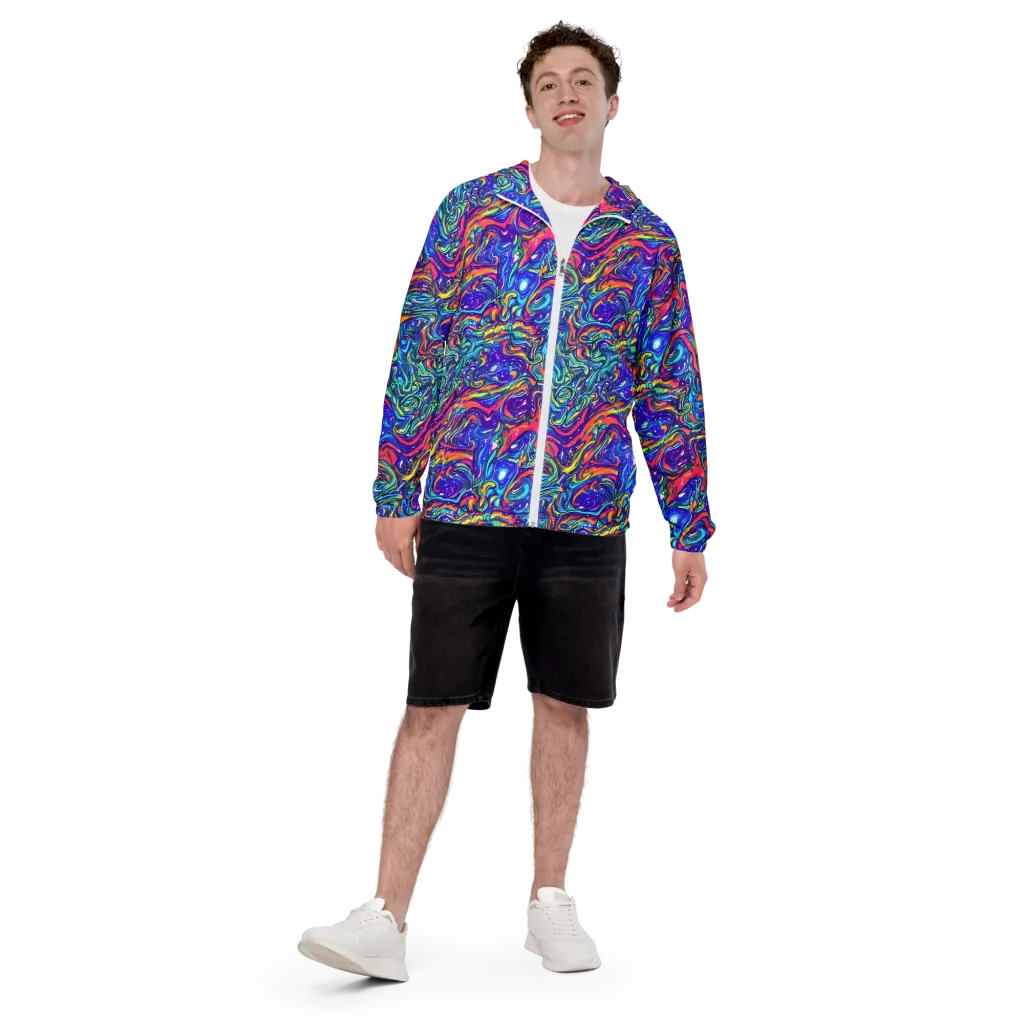 Plasma Paisley on Men's Windbreaker — Front