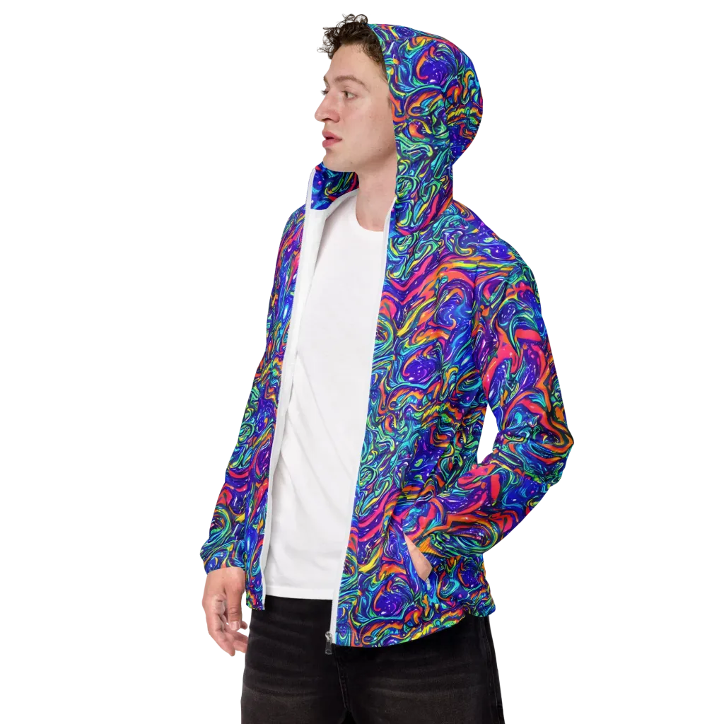 Plasma Paisley on Men's Windbreaker — Left Front
