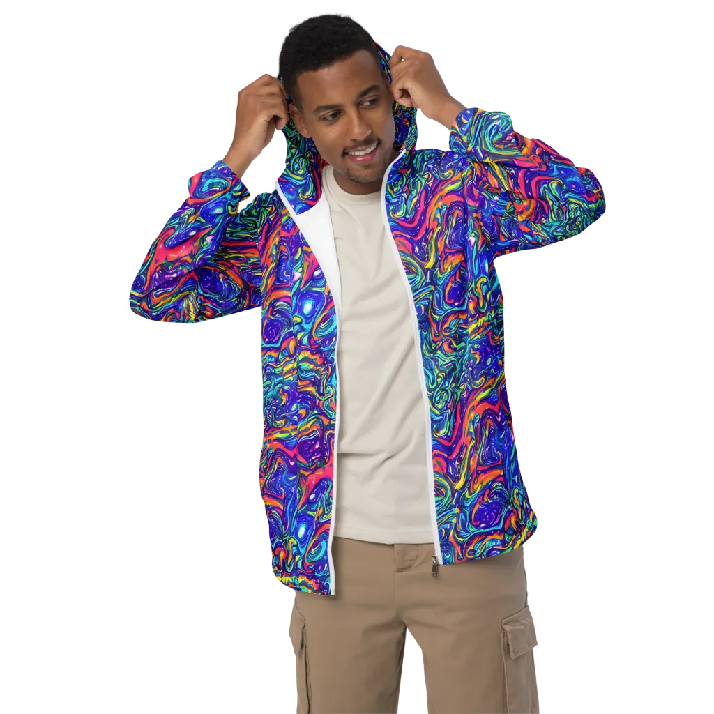 Plasma Paisley on Men's Windbreaker — Front