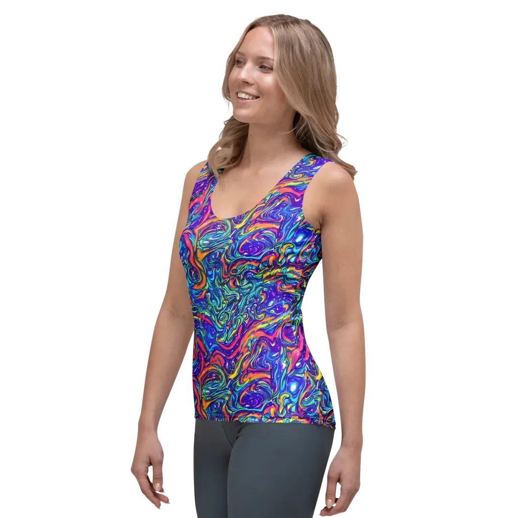 Plasma Paisley on Women's Tank Top — Left Front