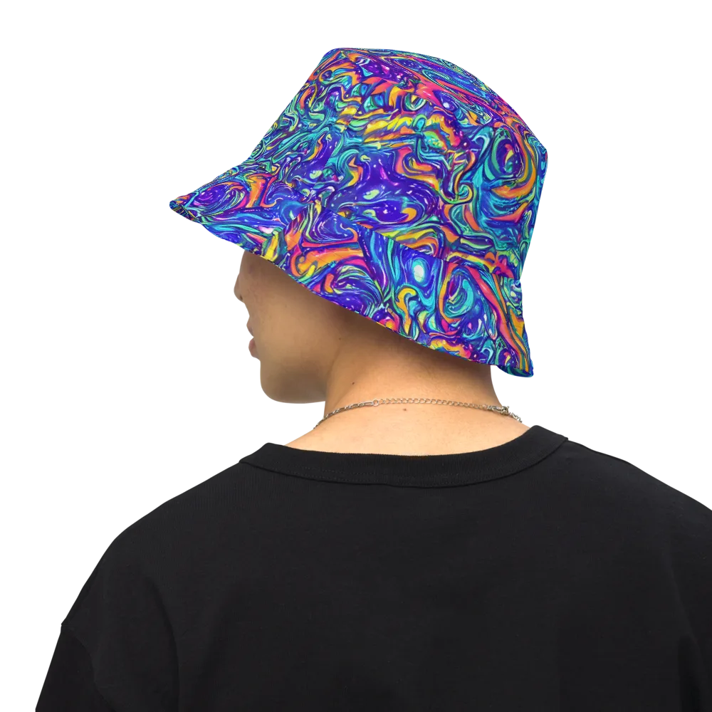 Plasma Paisley on Reversible Bucket Hat — Back Inside