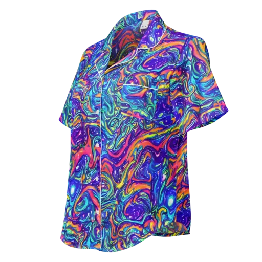 Plasma Paisley on a Women's Short Sleeve Pajama Top