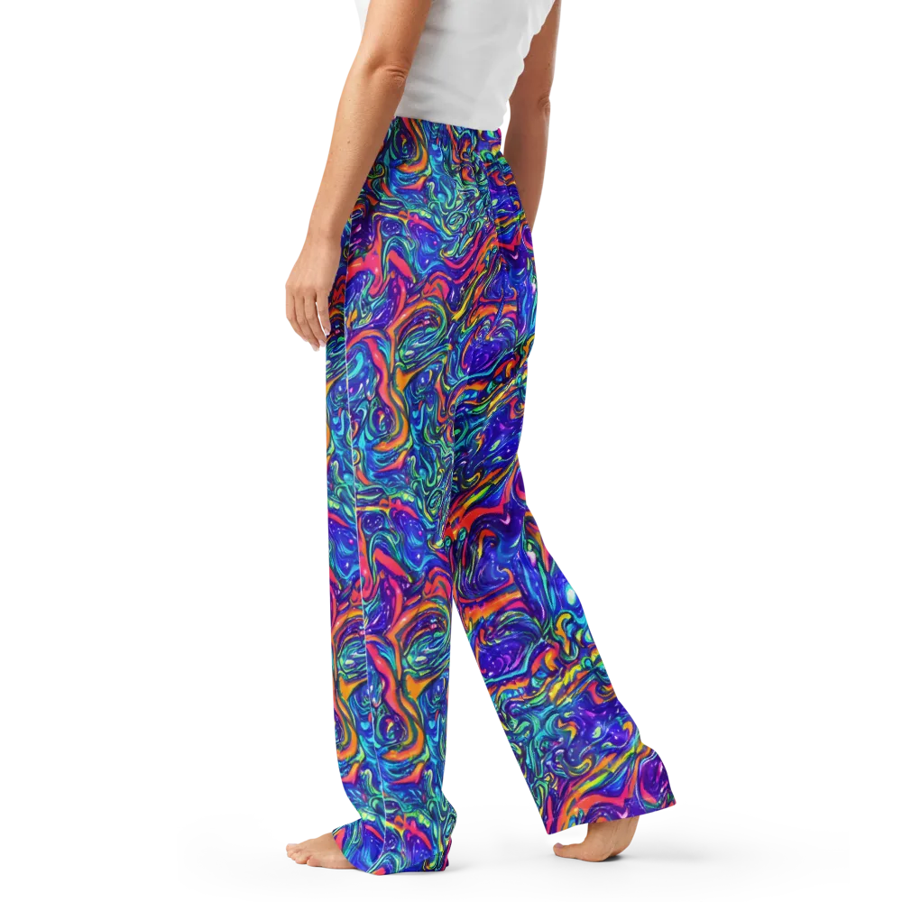 Plasma Paisley on Women's Pajama Pants — Left