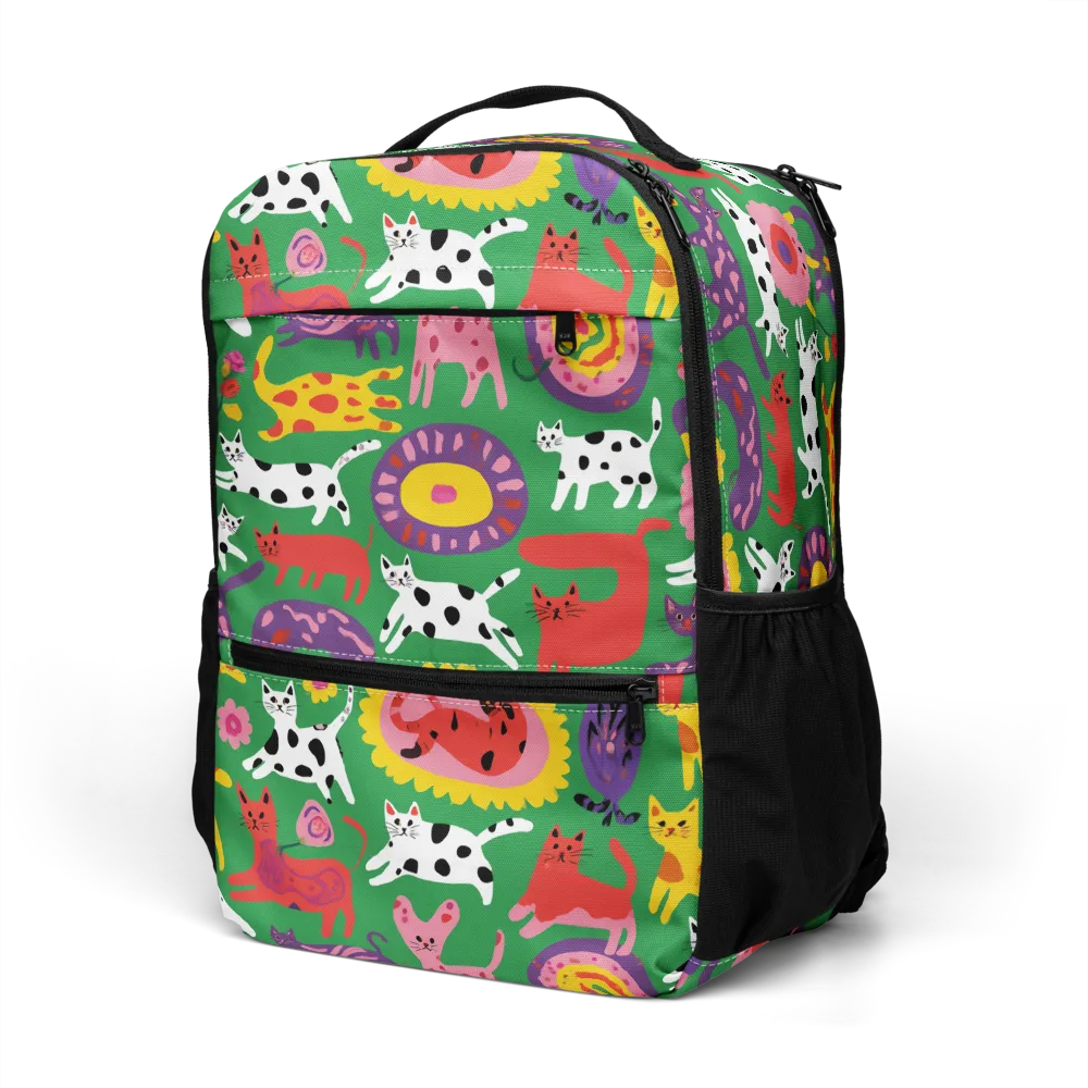 Chromatic Cat Parade on Utility Backpack — Left Front