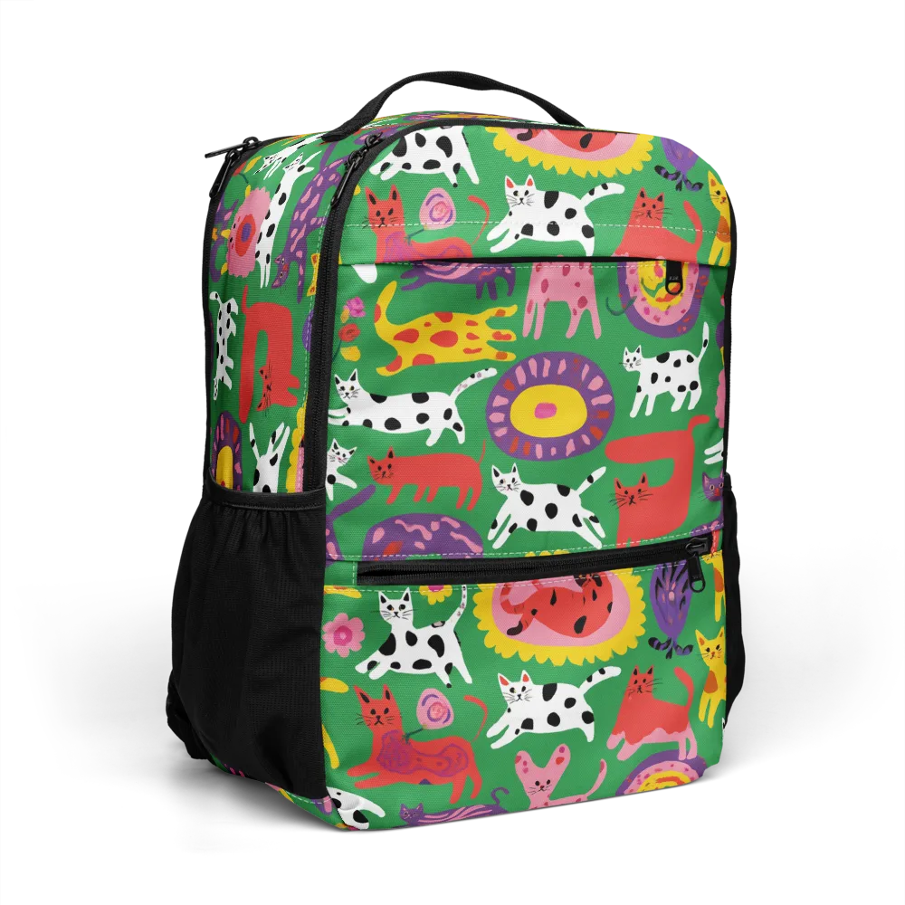 Chromatic Cat Parade on Utility Backpack — Right Front