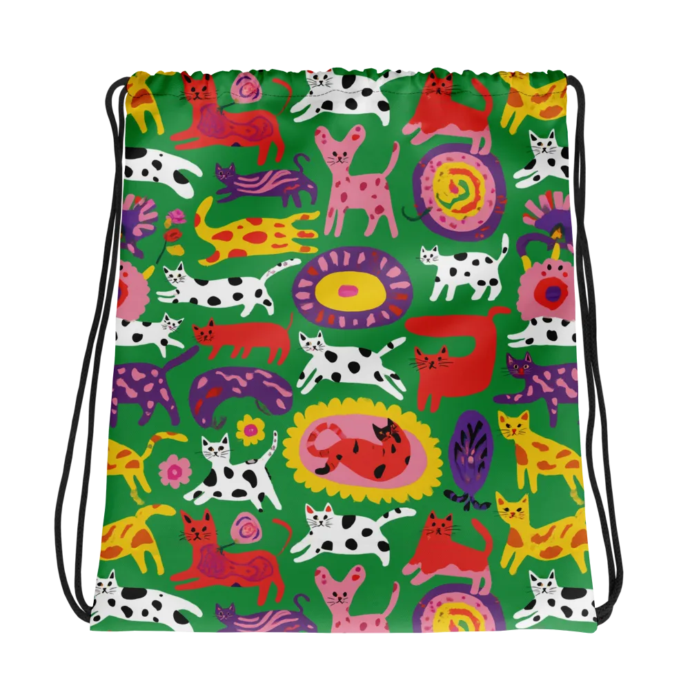 Chromatic Cat Parade on Drawstring Bag — Photo