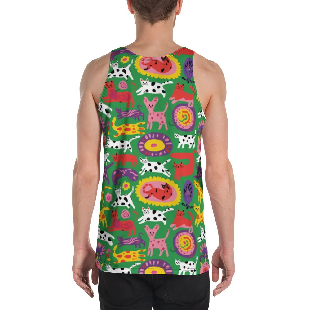 Chromatic Cat Parade on Men's Tank Top — Back