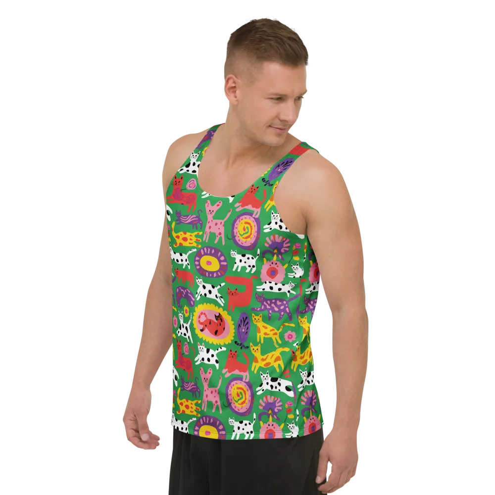 Chromatic Cat Parade on Men's Tank Top — Left Front