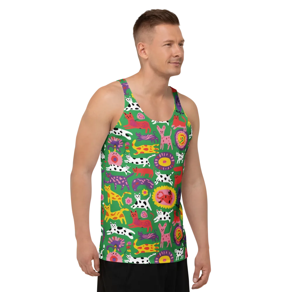 Chromatic Cat Parade on Men's Tank Top — Right Front