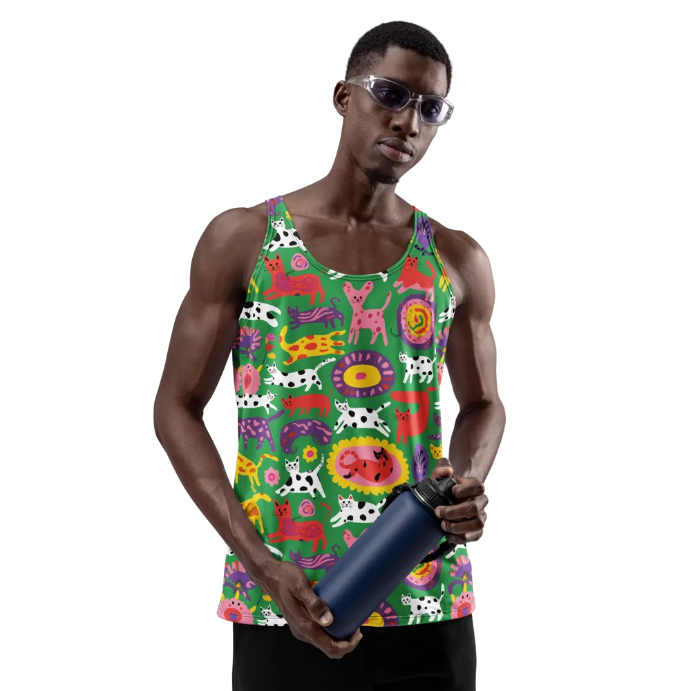 Chromatic Cat Parade on Men's Tank Top — Front