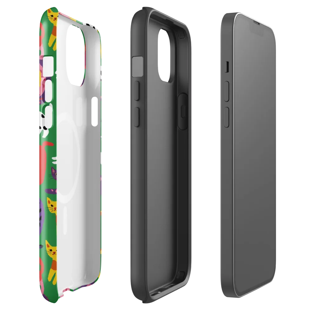 Chromatic Cat Parade on MagSafe Tough Case for iPhone® — Front