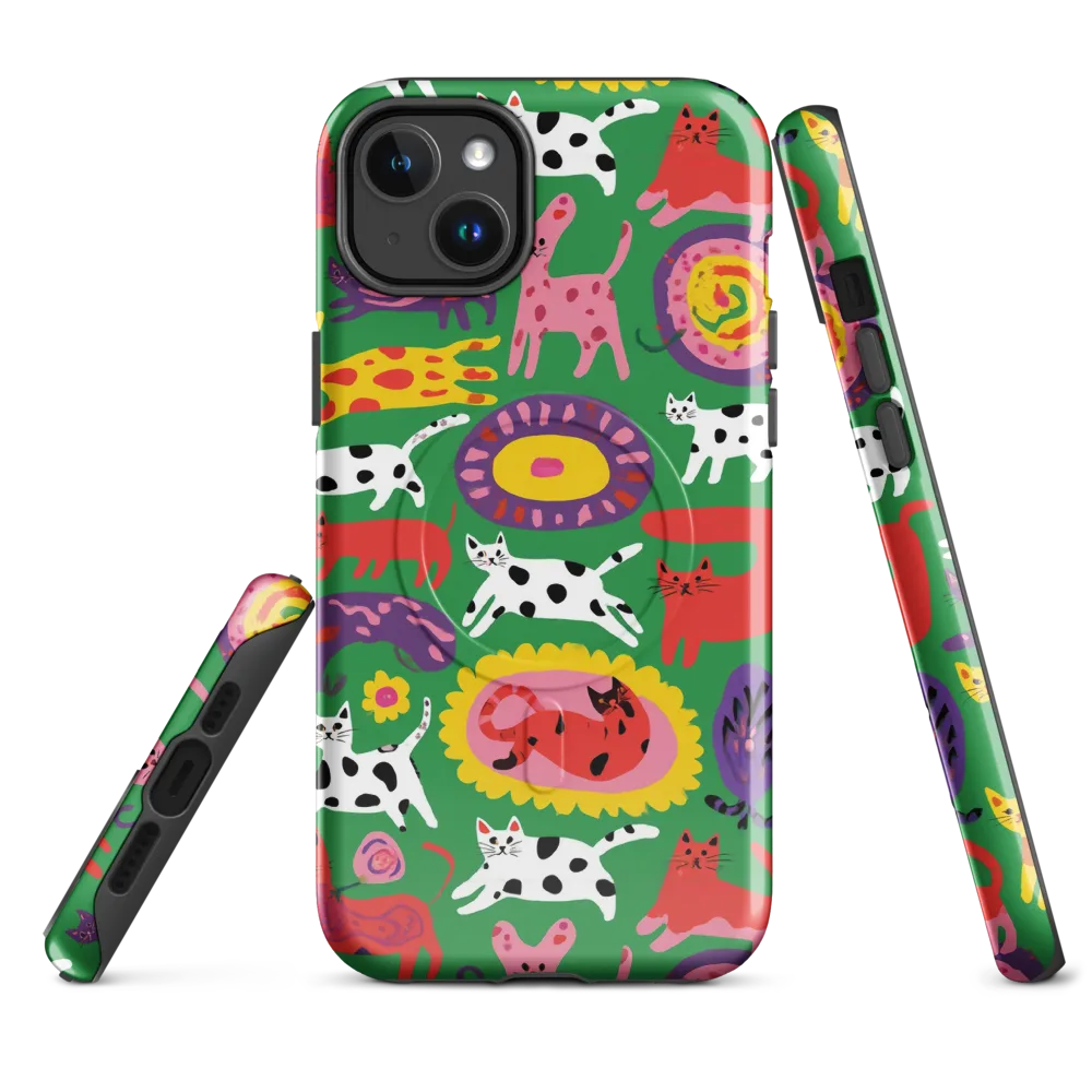 Chromatic Cat Parade on MagSafe Tough Case for iPhone® — Front