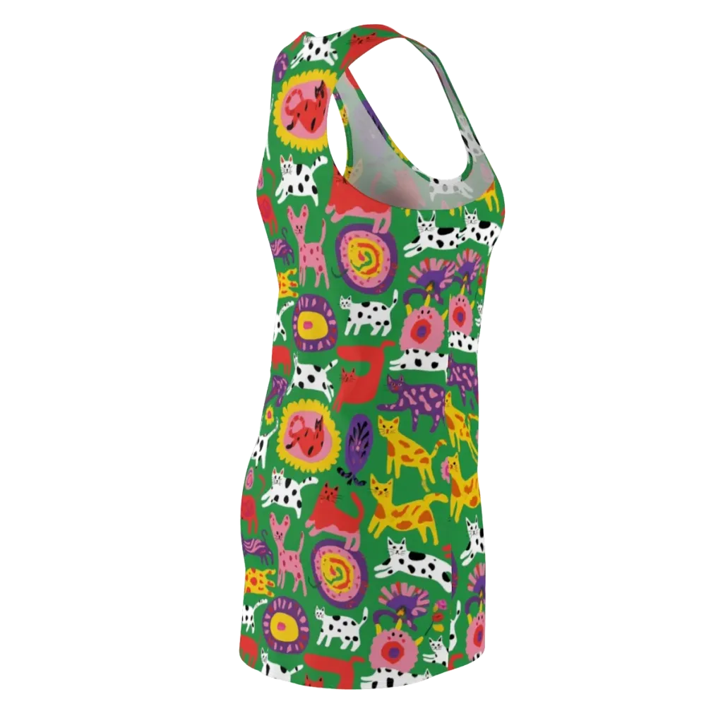 Chromatic Cat Parade on Racerback Dress — Back Side