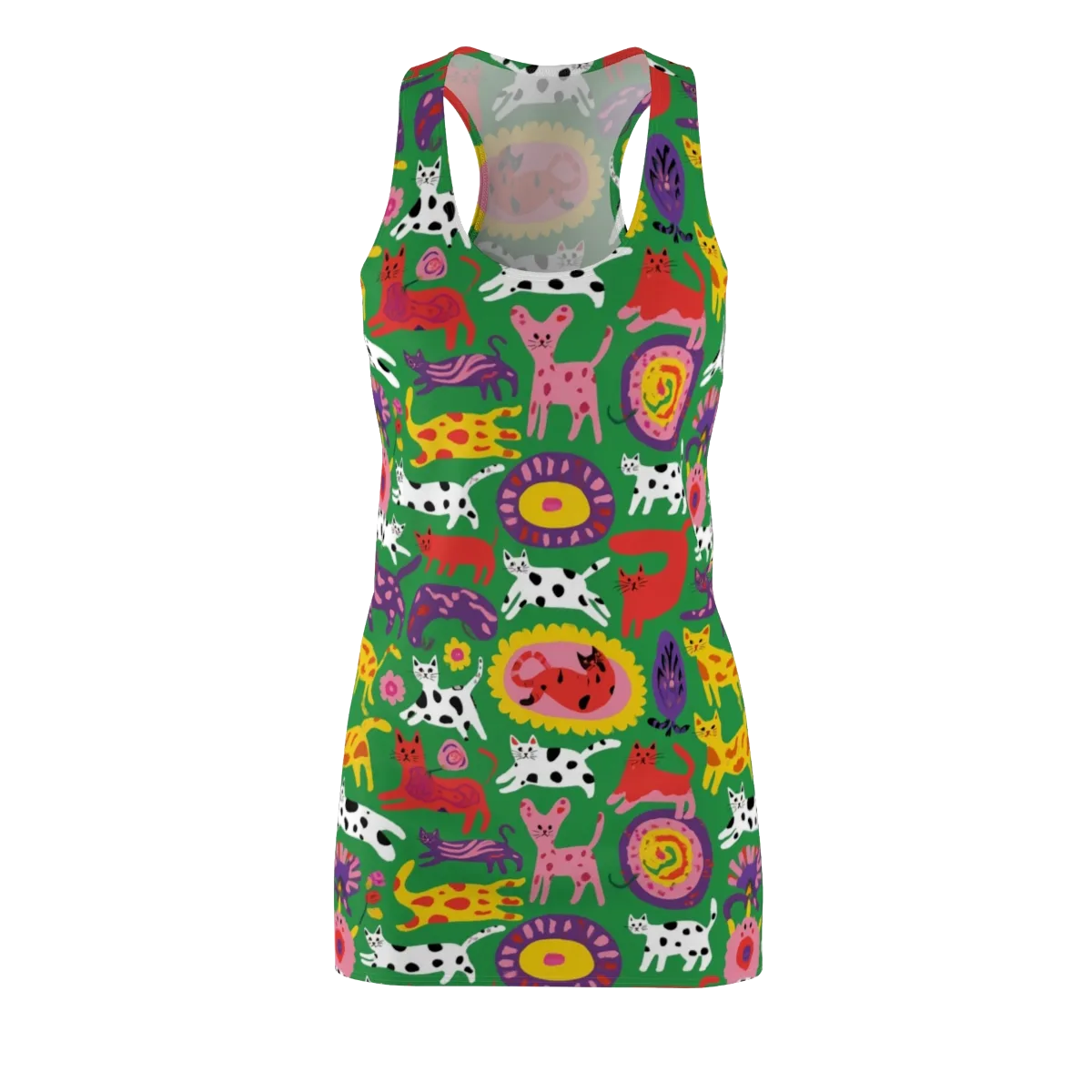 Chromatic Cat Parade on Racerback Dress — Front