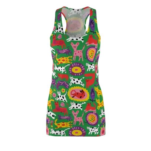 Chromatic Cat Parade on a Racerback Dress