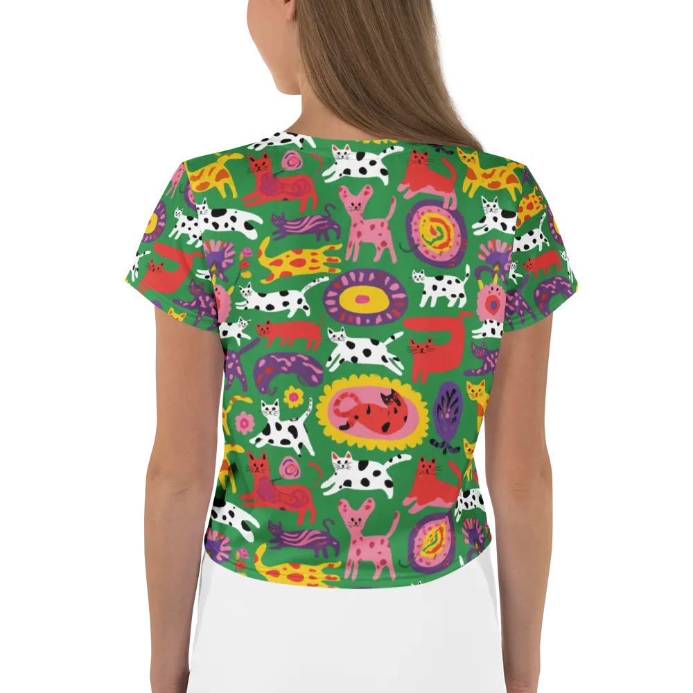 Chromatic Cat Parade on Crop Tee — Back