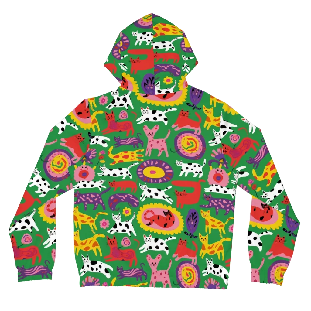 Chromatic Cat Parade on Women's Full-Zip Hoodie — Back