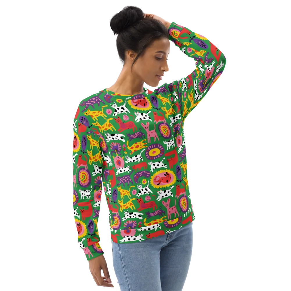 Chromatic Cat Parade on Sweatshirt — Right Front