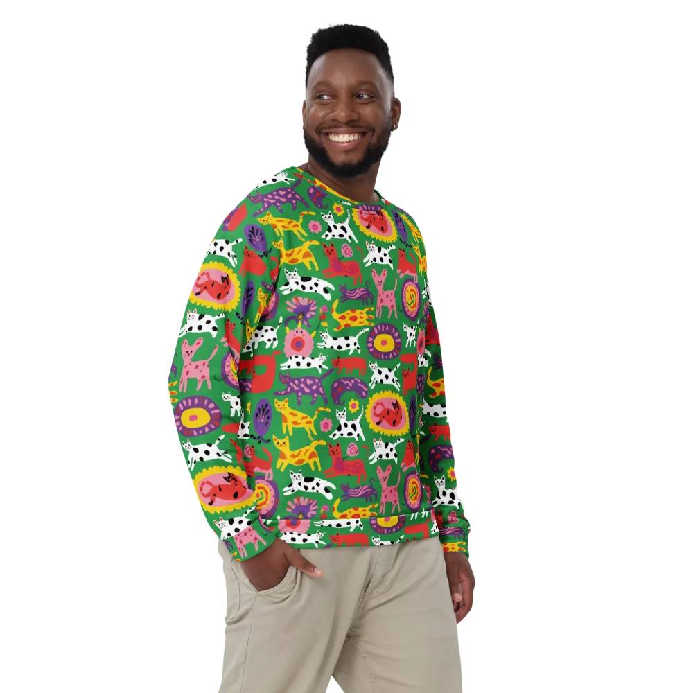 Chromatic Cat Parade on Sweatshirt — Front