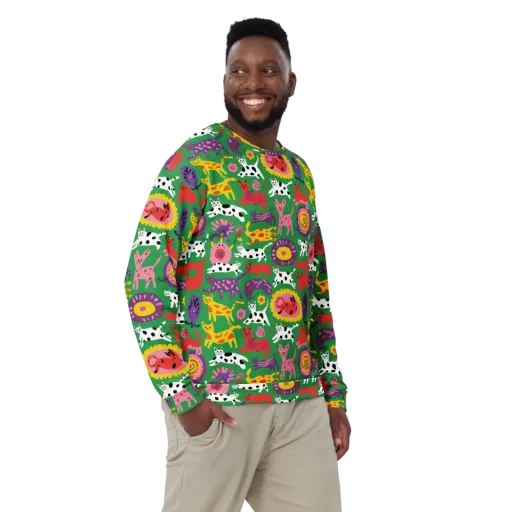 Chromatic Cat Parade on a Sweatshirt