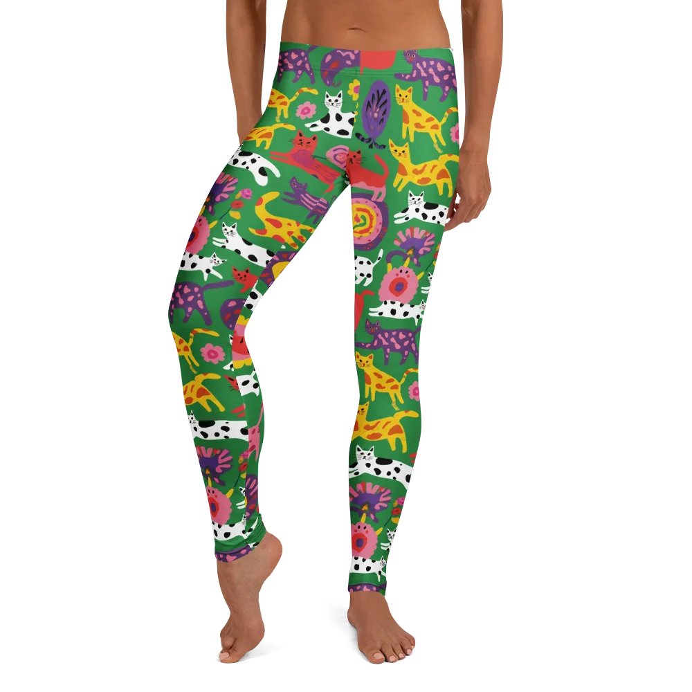 Chromatic Cat Parade on Leggings — Front