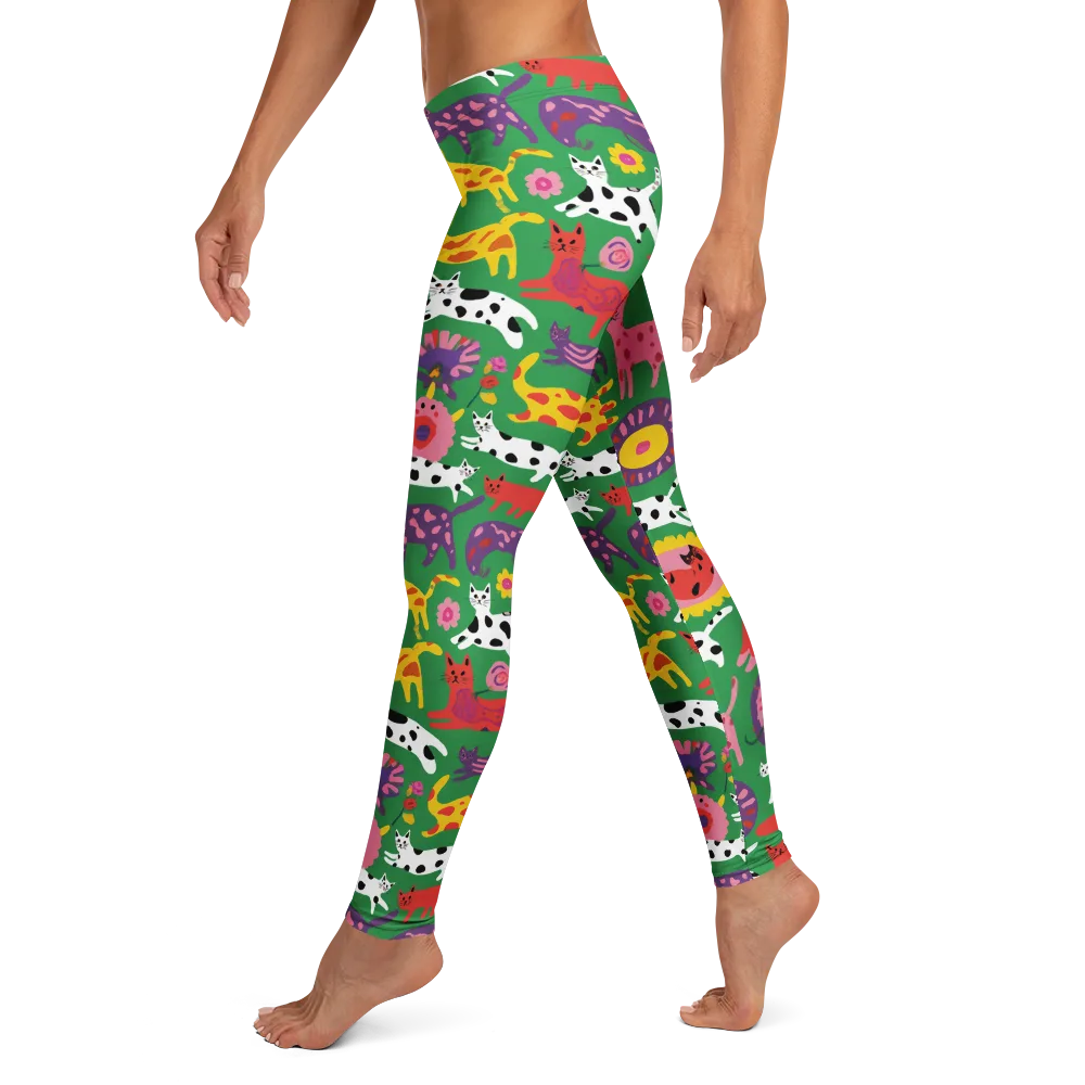 Chromatic Cat Parade on Leggings — Left