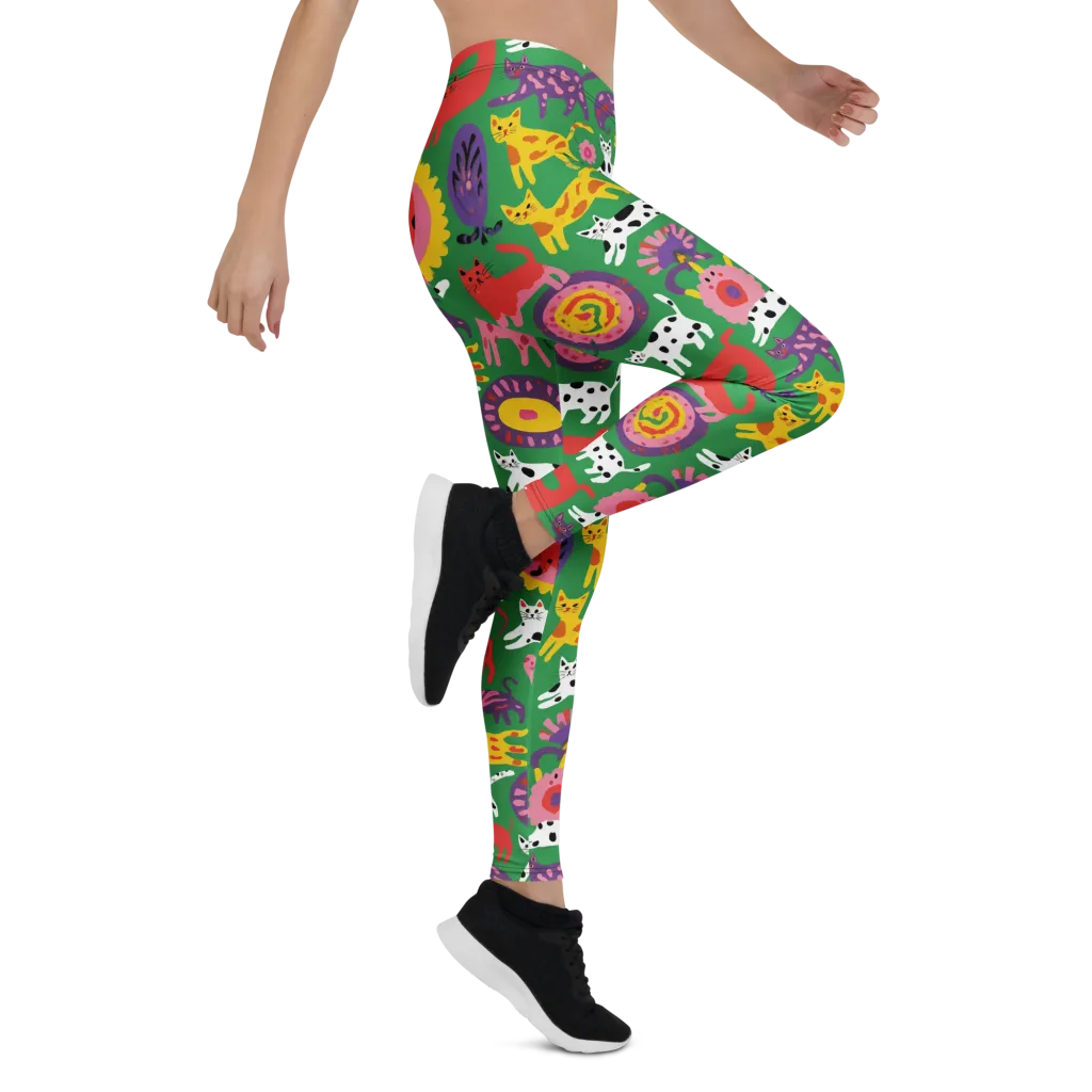 Chromatic Cat Parade on Leggings — Right