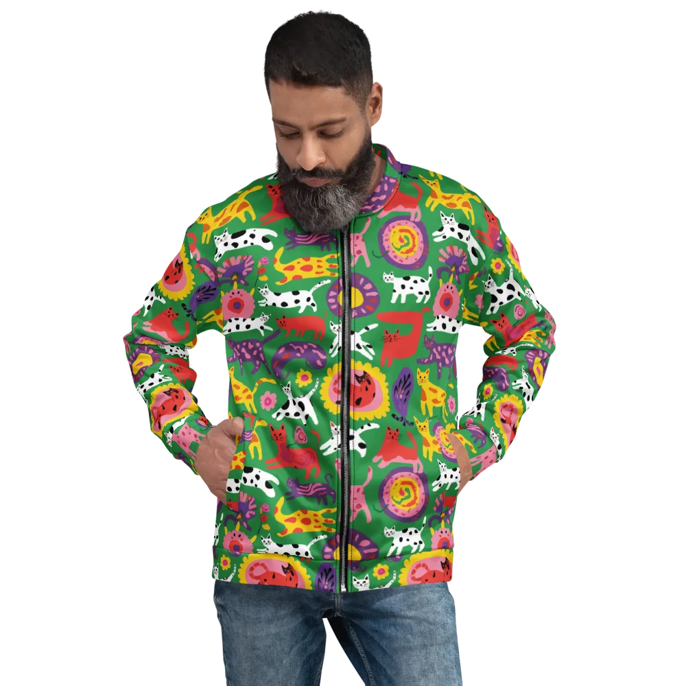 Chromatic Cat Parade on Bomber Jacket — Front