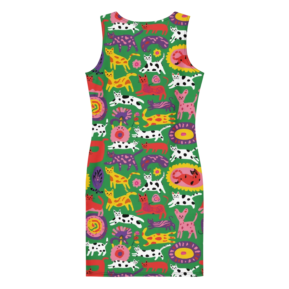 Chromatic Cat Parade on Bodycon Dress — Back