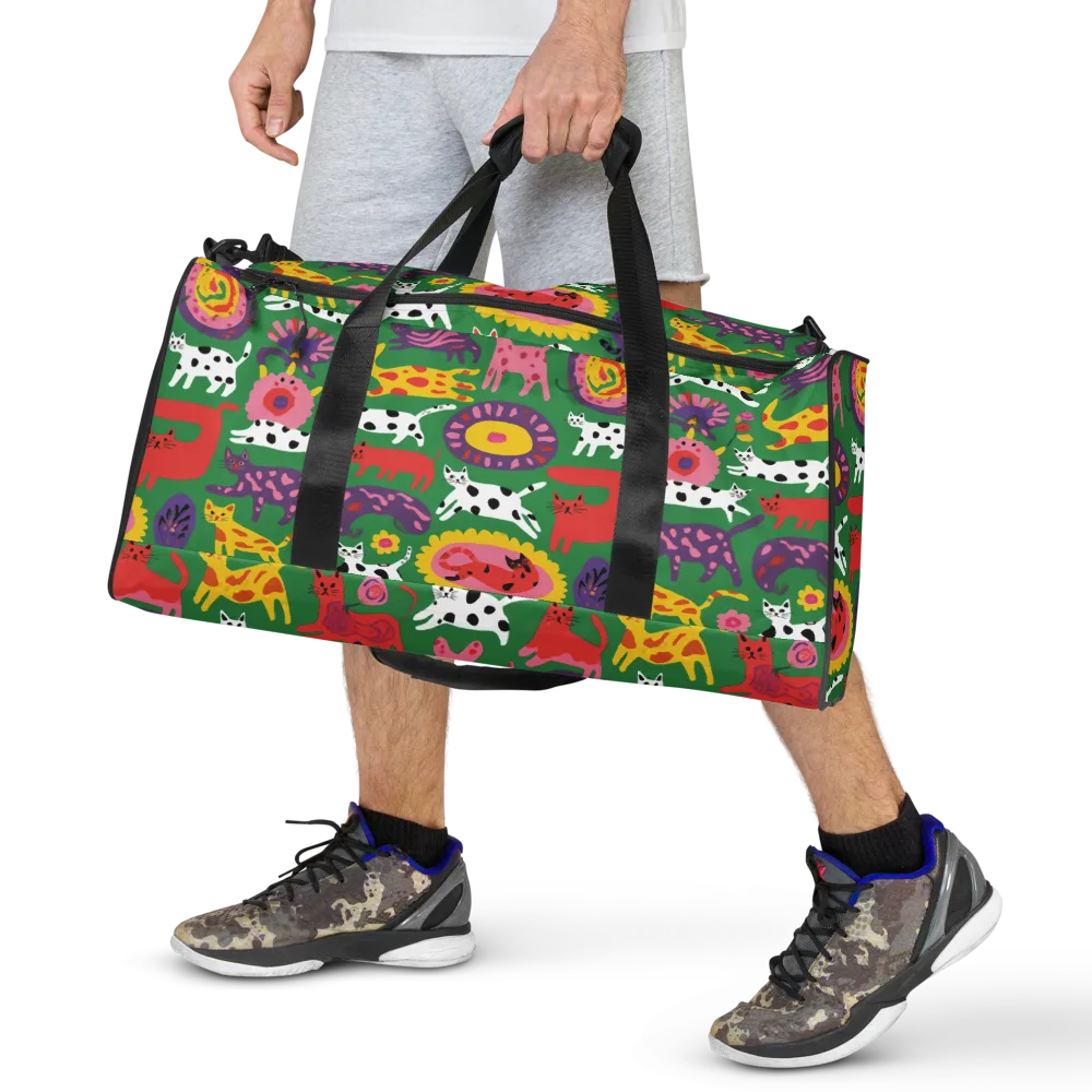 Chromatic Cat Parade on Duffle Bag — Front