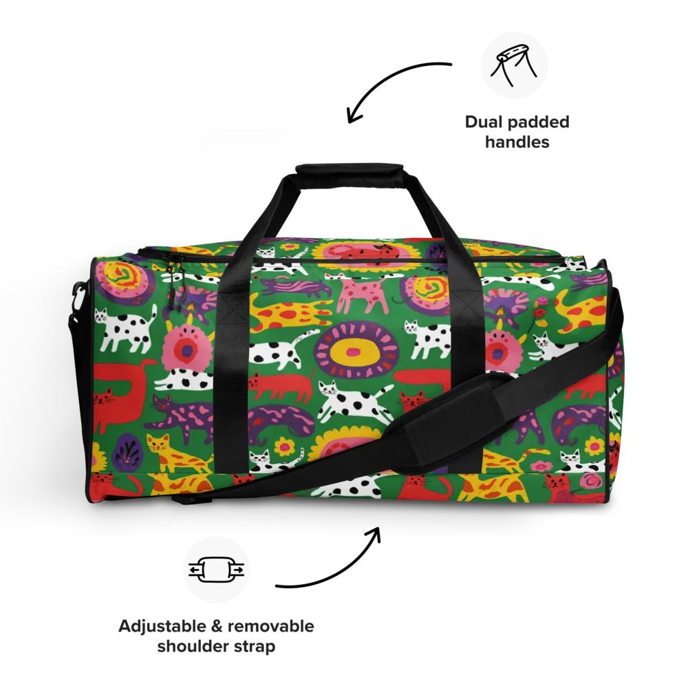 Chromatic Cat Parade on Duffle Bag — Front