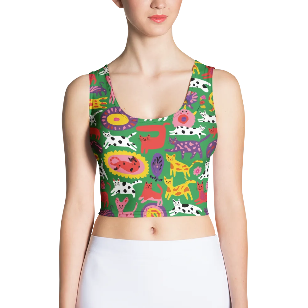 Chromatic Cat Parade on Crop Top — Front