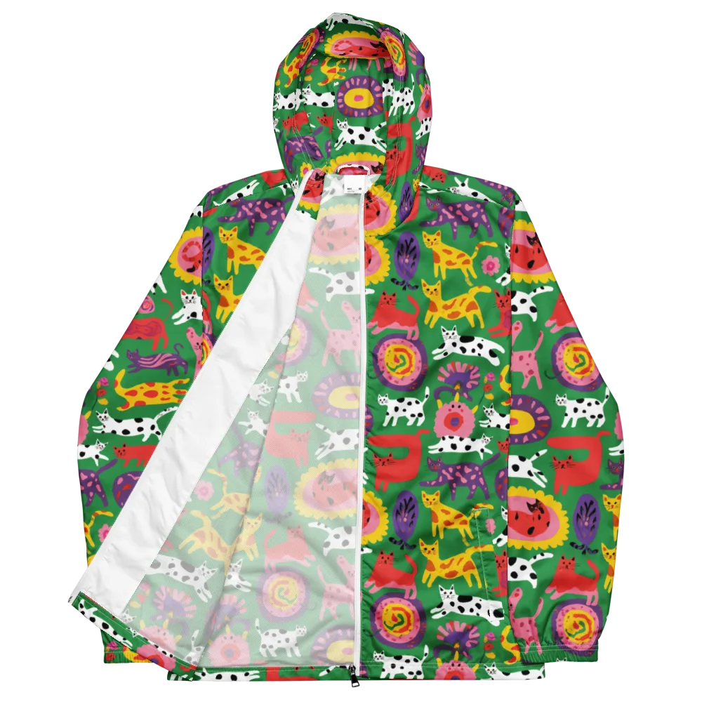 Chromatic Cat Parade on Men's Windbreaker — Front