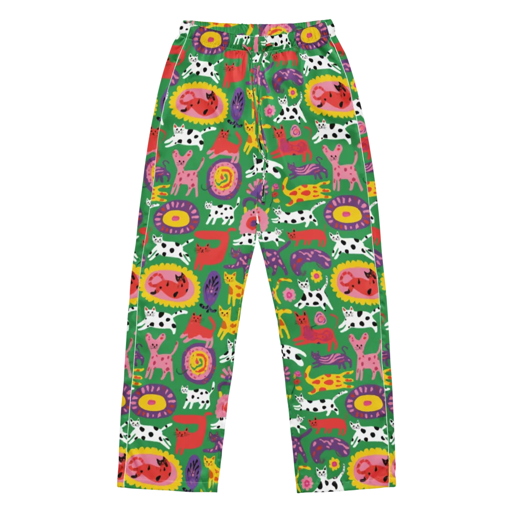 Chromatic Cat Parade on Women's Pajama Pants — Front